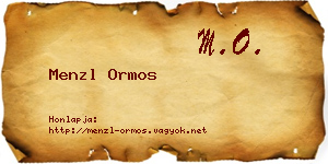 Menzl Ormos névjegykártya